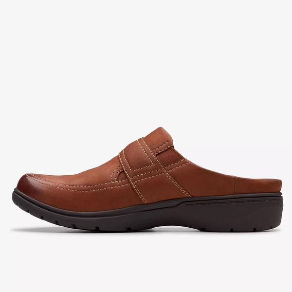 Womens Clarks Carleigh Viola British Tan Clogs