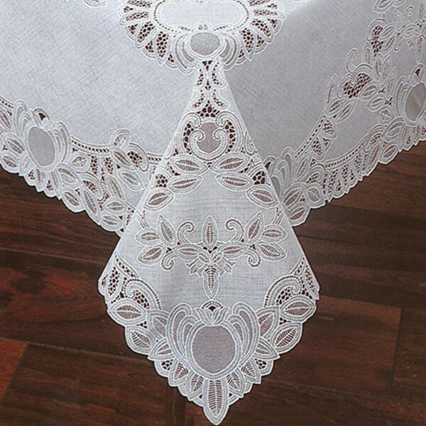 Elrene Crochet Vinyl Lace Tablecloth - image 