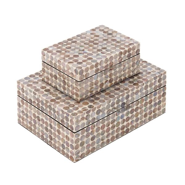 9th & Pike® Wood and Pearl Decorative Boxes - Set of 2