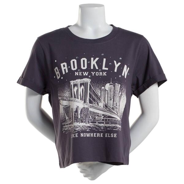 Juniors Attitude Not Included Brooklyn Baby Boxy Graphic Tee - image 