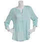 Plus Size Preswick & Moore&#40;R&#41; 3/4 Sleeve Gauze Blouse w/Lace Detail - image 1