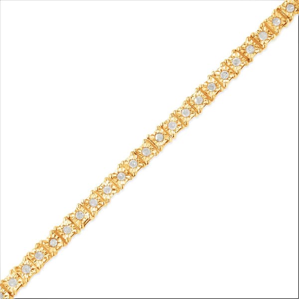 Haus of Brilliance Gold over Sterling Silver Tennis Bracelet