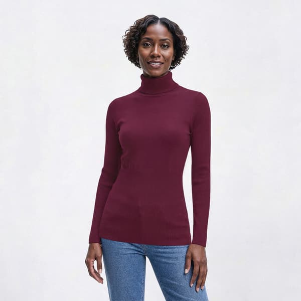 Womens Runway Ready Seamless Long Sleeve Turtleneck Sweater - image 