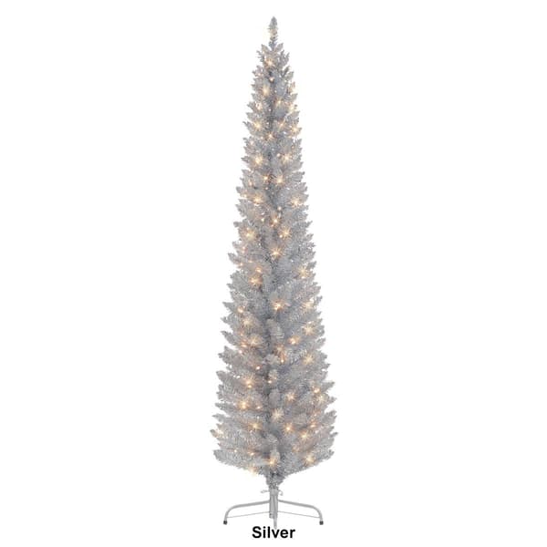 Puleo International 7ft. Pre-Lit Tinsel Artificial Christmas Tree