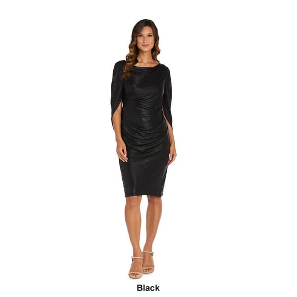 Womens R&amp;M Richards Cocktail Dress w/Draped Sleeves