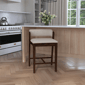 HH2 Home Dresden Walnut Fabric Counter Height Stool - image 1