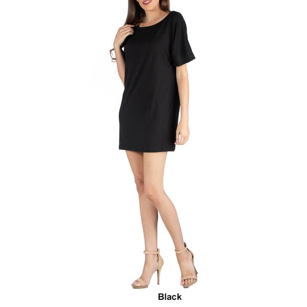 Womens 24/7 Comfort Apparel Boat Neck T-Shirt Dress