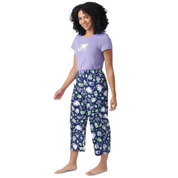 Womens HUE Summertime Short Sleeve Tee & Capri Pajama Set