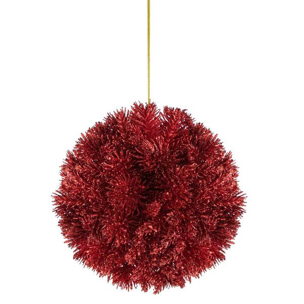 Northlight Seasonal 6in. Glittered Christmas Red Ball Ornament - image 