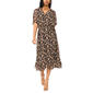 Womens MSK Flutter Sleeve Print Chiffon Smock Waist Midi - image 1