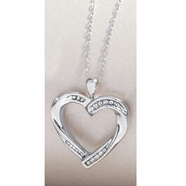 Diamond Classics&#40;tm&#41; Sterling 1/10ctw. Heart Pendant Necklace