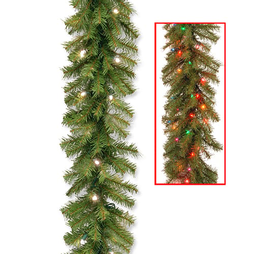 National Tree 9ft. Norwood Fir Dual Color(R) LED Garland - image 