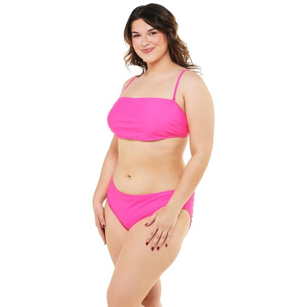 Juniors Plus YMI(R) 2pc. Solid Bandeau Bikini Swim Set - image 