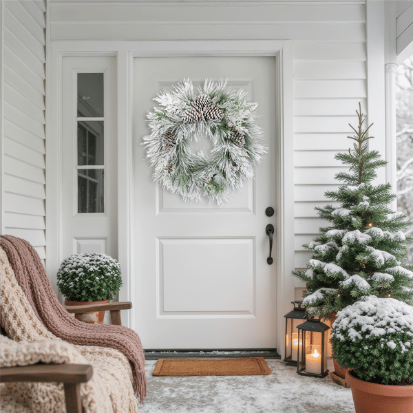 Northlight 26in. Snowy Needle Pine & Pinecone Christmas Wreath