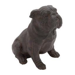 9th & Pike(R) Brown Polystone Bulldog Sculpture