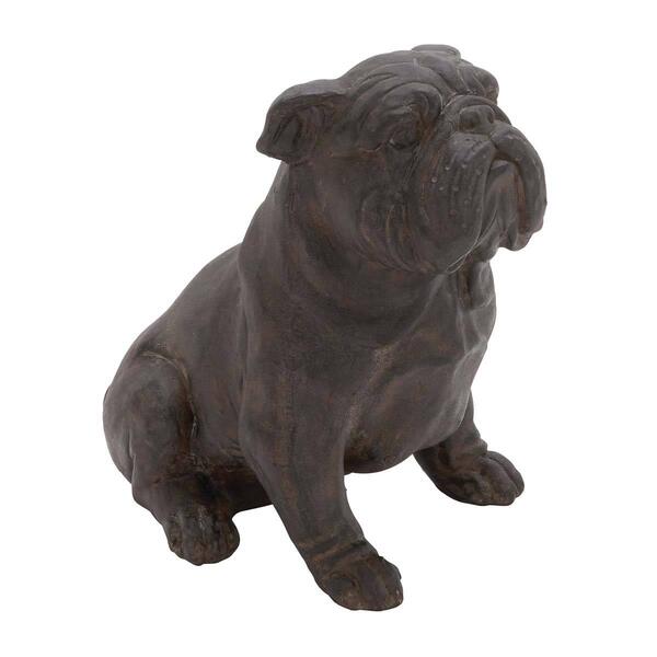 9th & Pike&#40;R&#41; Brown Polystone Bulldog Sculpture - image 