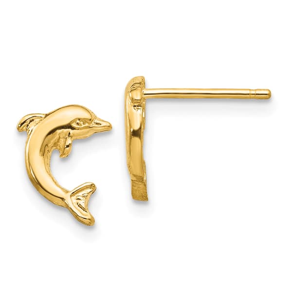 Gold Classics(tm) 14kt. Gold 7mm Dolphin Stud Earrings - image 