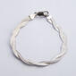Ellen Tracy Sterling Silver Twisted Herringbone Bracelet - image 1
