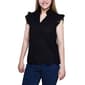 Womens NY Collection Cap Sleeve Paisley Lace Split Neck Blouse - image 3