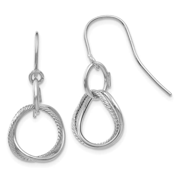 Gold Classics&#40;tm&#41; 14kt. White Twisted Hook Dangle Earring - image 