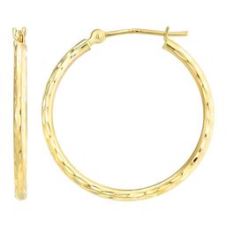 10kt. Yellow Gold Diamond-Cut Hoop Earrings