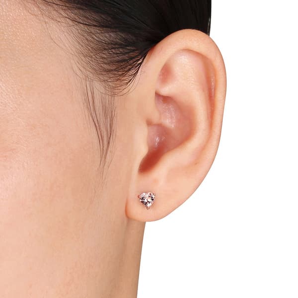 Gemstone Classics™ 10kt. Rose Gold Heart Earrings