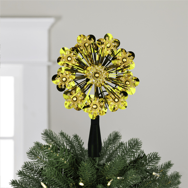 Northlight 5.5in. Gold Snowflake Starburst Christmas Tree Topper - image 
