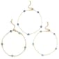 Jessica Simpson Imitation Yellow Gold Plated Evil Eye Anklet Set - image 1