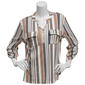 Womens Cure 3/4 Sleeve Stripe Mandarin Collar Blouse - image 1