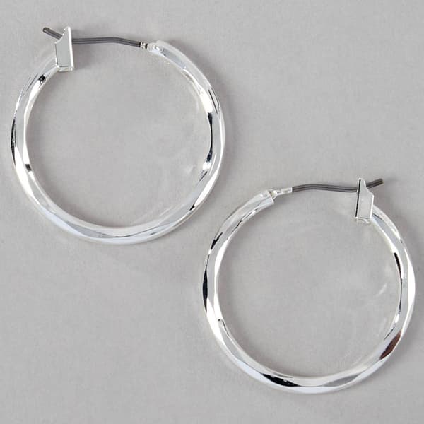 Design Collection Silver-Tone Hoop Earrings - image 