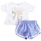 Toddler Girl Bebe 76 Top & Shorts Set - White/Blue - image 1