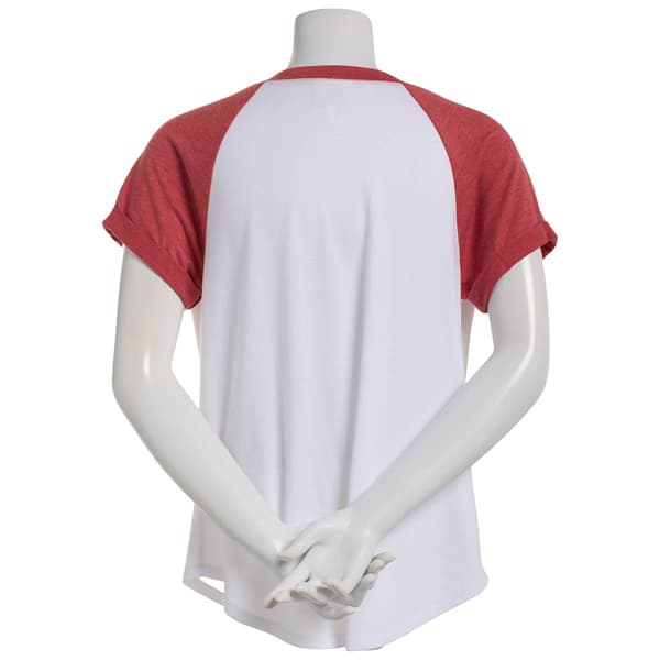 Womens Tru Self Short Sleeve All American Graphic Baseball Tee