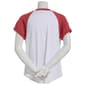 Womens Tru Self Short Sleeve All American Graphic Baseball Tee - image 3