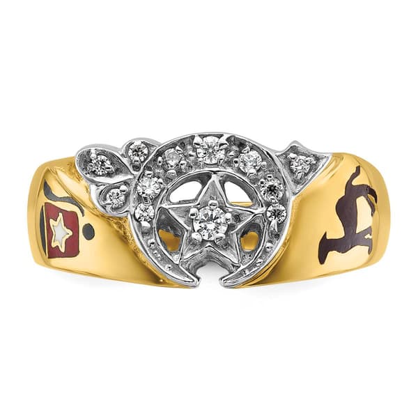 Mens Diamond Classics&#8482; 10kt. Two-Tone Diamond Shriners Ring