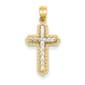 Gold Classics(tm) 14kt. Gold & Rhodium Diamond Cut Cross - image 1