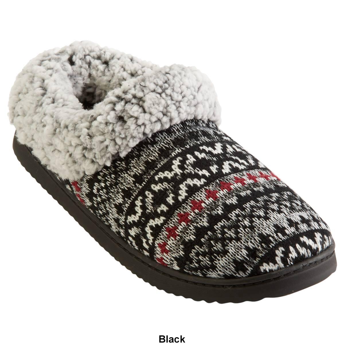 Womens Dearfoams® Lara Fair Isle Clog Slippers