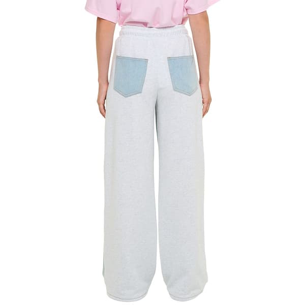 Juniors Madden Girl Denim Fleece Loose Wide Leg Sweatpants Jeans