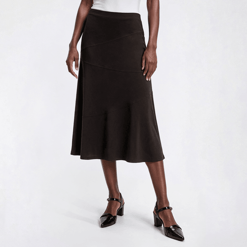 Womens Adrianna Papell Solid Pull On Midi Skirt - image 
