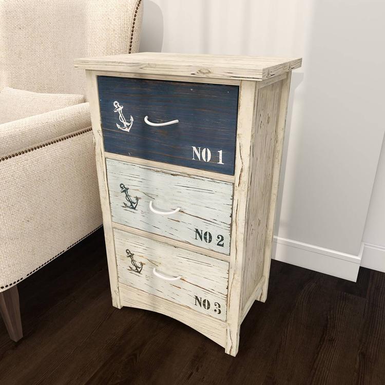 9th & Pike® Coastal Blue Wooden Chest