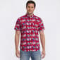 Mens Chaps Cotton Floral Button Down Shirt - Garnet - image 1