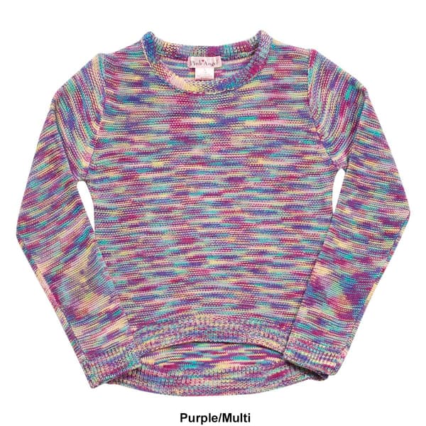 Girls (7-16) Pink Angel&#8482; Multi Color Space Dye Sweater