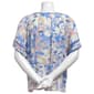 Womens Zac & Rachel Double Scallop Trim Sleeve Floral Blouse - image 2