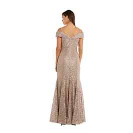 Womens R&M Richards Shimmer Lace Mermaid Evening Dress