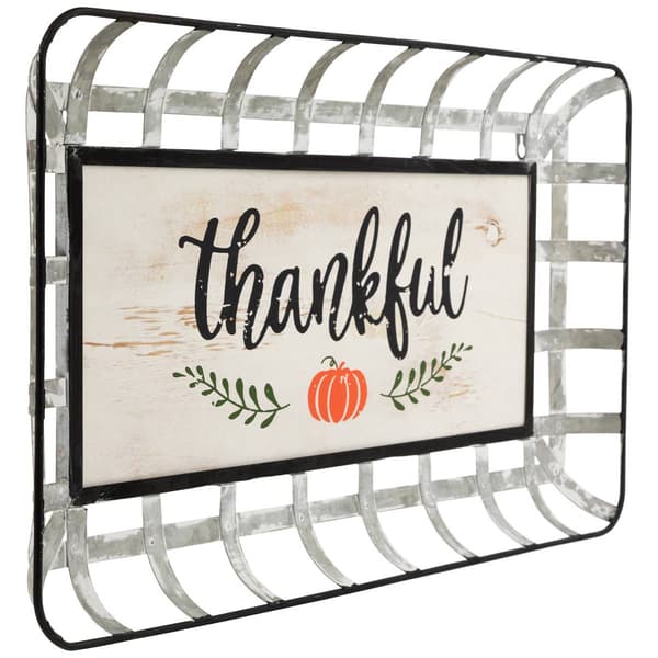 Northlight 24in. Pumpkin "Thankful" Serving Tray Wall Decor