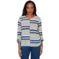 Womens Alfred Dunner Indigo Girls Splice Stripe Sweater - image 1