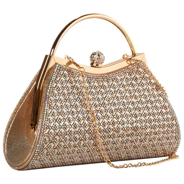 D''Margeaux Stone Top Handle Clutch With Chain