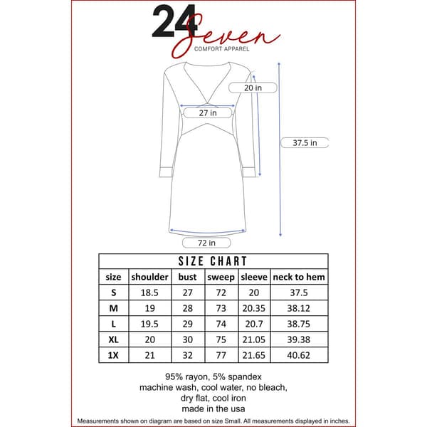 Womens 24/7 Comfort Apparel Long Sleeve Cocktail A-Line Dress
