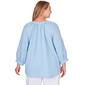 Plus Size Ruby Rd. Patio Party Elbow Sleeve Woven Clip Dot Blouse - image 2