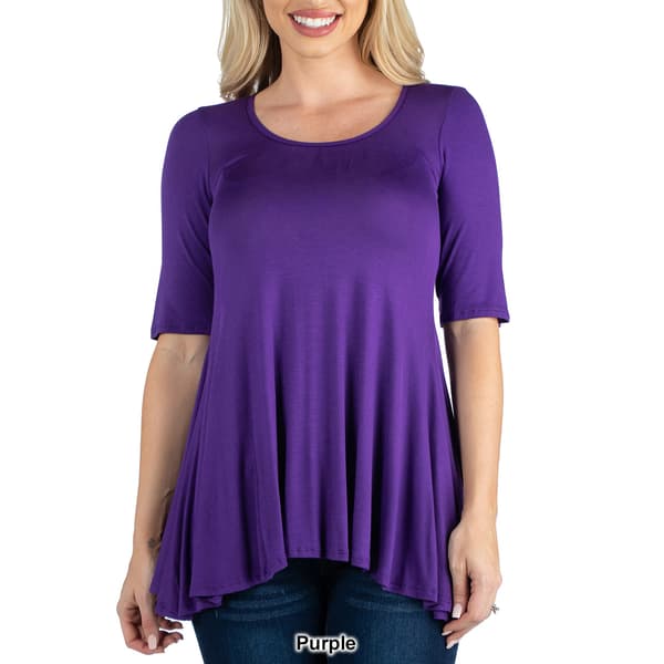 Womens 24/7 Comfort Apparel Elbow Sleeve Swing Tunic