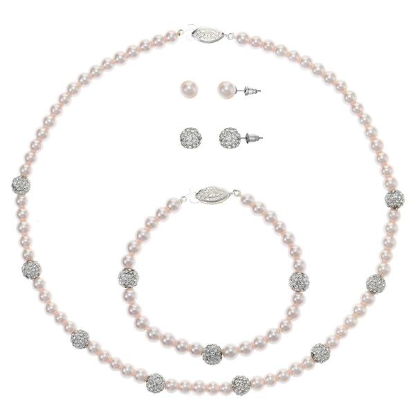Design Collection Blush Pearl Necklace/Bracelet & Earring Set - image 